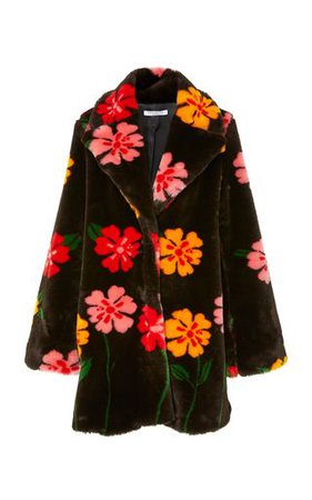 floral fur coat