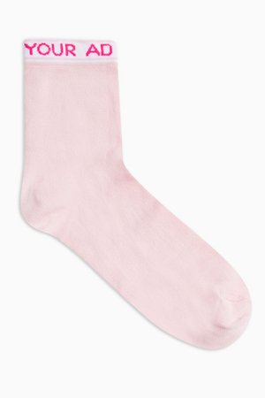 Your Ad Here Socks in Pink | Topshop