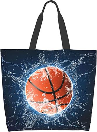 Amazon.com: Woman Basketball Tote Handbag Large Oversize Casual Canvas Sports Mom Beach Travel Bag : Clothing, Shoes & Jewelry