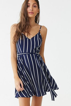 Striped V-Neck Mini Dress | Forever 21