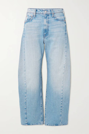 light blue barrel leg jeans