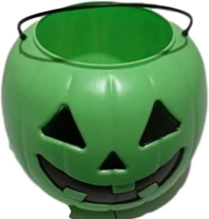 Amazon.com: lime green Pumpkin Halloween Trick-Or-Treat One Gallon Hand-Out Pail Jack O Lantern Bucket: Toys & Games