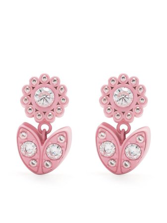 Bottega Veneta crystal-embellished Flower Earrings - Farfetch