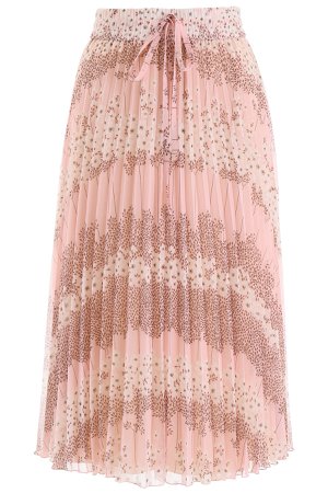 RED Valentino Dreaming Peony Pleated Skirt