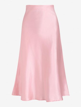 [28% OFF] 2022 Silky Shiny Midi Skirt In LIGHT PINK | ZAFUL