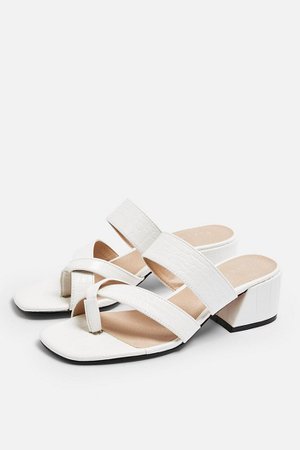 DARCY White Toe Loop Sandals | Topshop