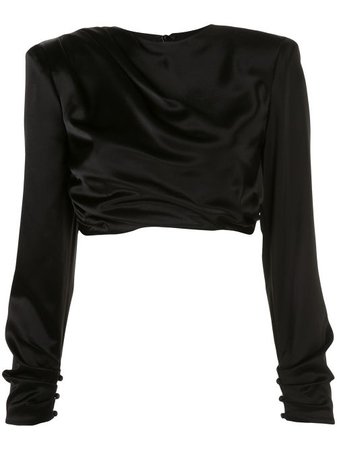 Shop black Cinq A Sept Kaitlyn cropped top with Express Delivery - Farfetch