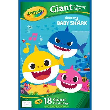 Amazon.com: Crayola Giant Coloring Pages, Baby Shark, Pack of 3: Toys & Games