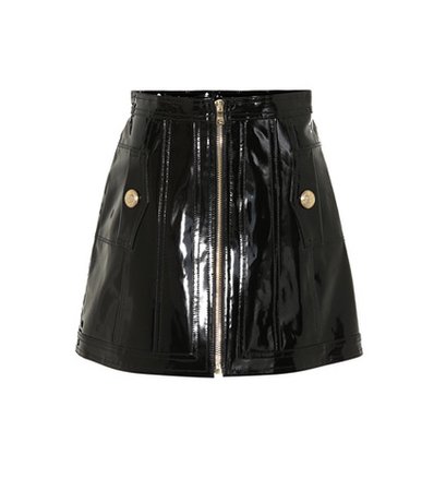 Patent leather miniskirt