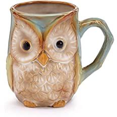 Amazon.com | One Holiday Way 12-Ounce Porcelain Blue Green Owl Shaped Mug – Decorative Fall Halloween Thanksgiving Coffee or Tea Cup Drinkware Kitchenware Bird Decoration – Cute Autumn Harvest Kitchen Home Decor: Coffee Cups & Mugs