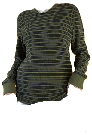 green striped long sleeve shirt