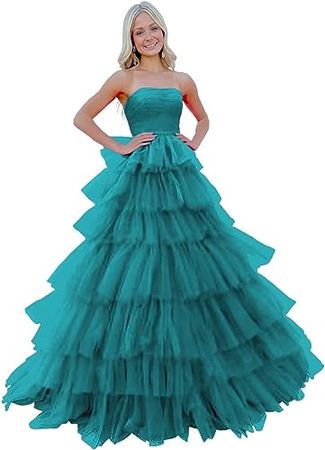 Amazon.com: Ball Gown Tulle Prom Dresses Long for Women Wedding Guest Floor Length Homecoming Dresses for Teens Puffy : Clothing, Shoes & Jewelry