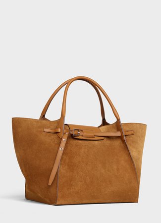 Medium Big Bag in suede calfskin - Camel - Official website | CELINE