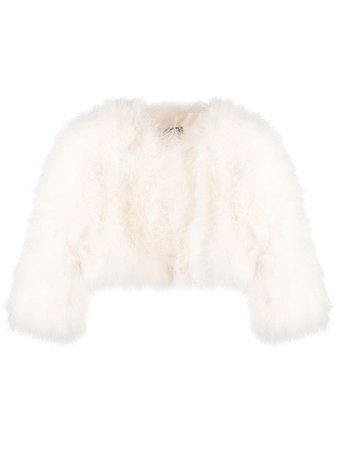 YVES SALOMON ACCESSORIES cropped feather jacket $411 - Buy Online AW19 - Quick Shipping, Price