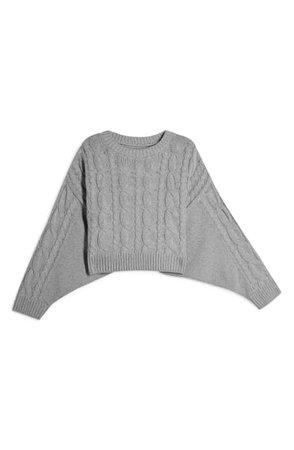 TOPSHOP | Crop Batwing Sleeve Cable Sweater | Nordstrom Rack