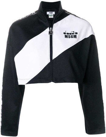 MSGM cropped two-tone jacket