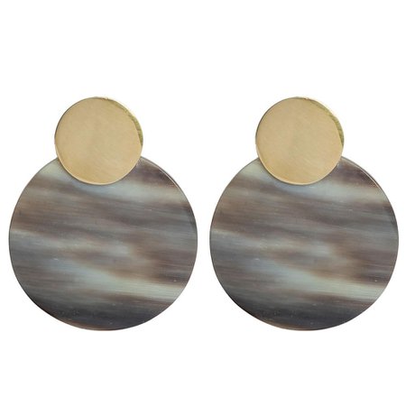 Maxi Coin Contrast Stud Earrings