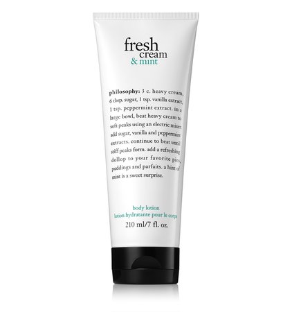 Philosophy Fresh Cream and Mint body lotion