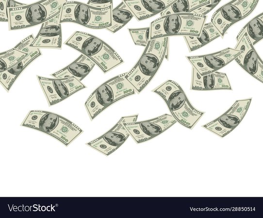 Money falling business concept dollars banknotes Vector Image