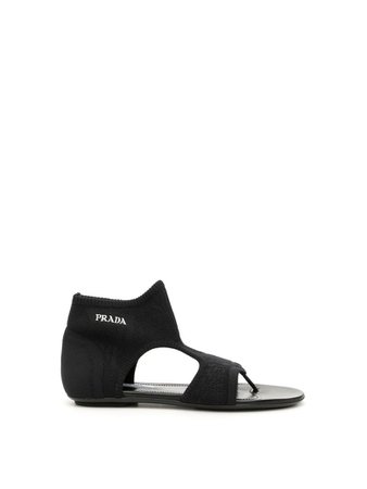 Prada Prada Stretch Sock Sandals With Logo - NERO (Black) - 10962174 | italist