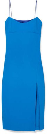 Haney - Olivia Satin-trimmed Crepe Midi Dress - Blue