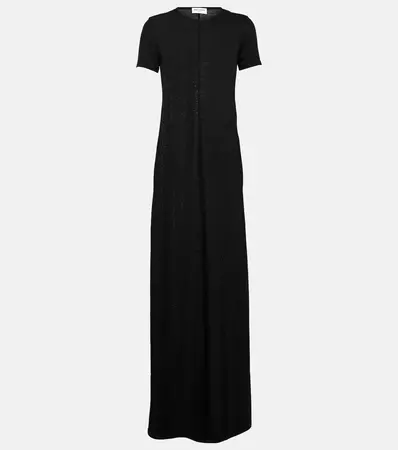 Wool Jersey T Shirt Dress in Black - Saint Laurent | Mytheresa
