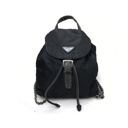 Authentic Prada Nero Silver Chain Mini Backpack | Etsy