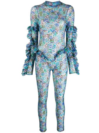 Collina Strada floral-print Lace Jumpsuit - Farfetch