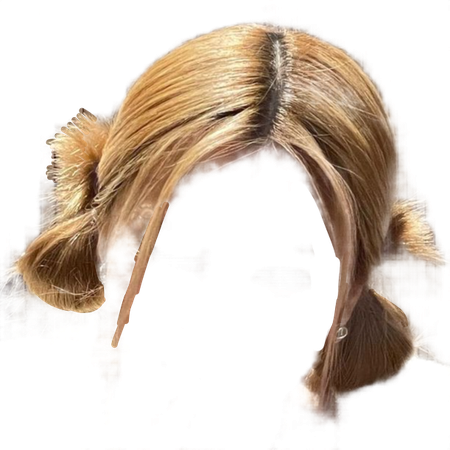 blonde low space buns