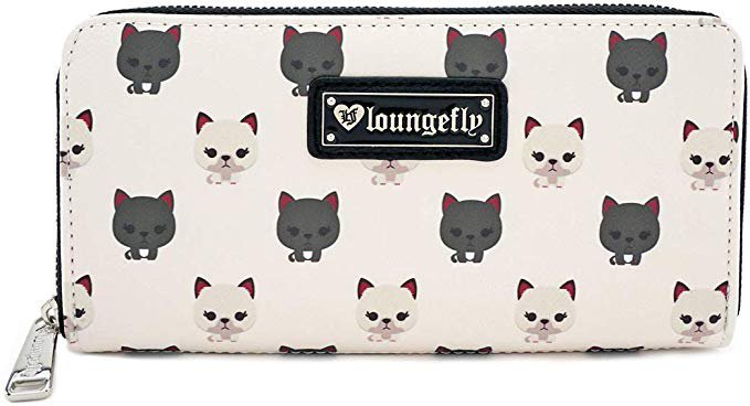 Loungefly Cat Print Zip Around Wallet, White, One Size at Amazon Women’s Clothing store