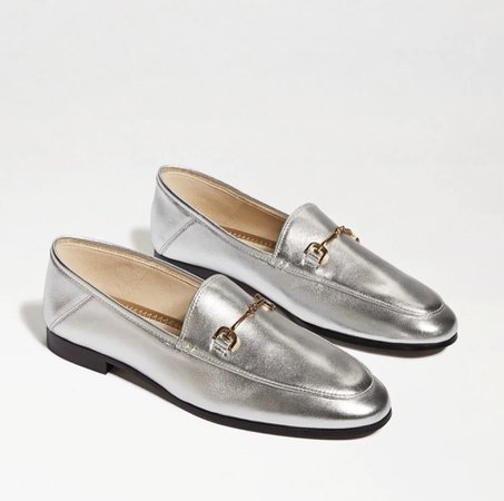 silver slip on loafer