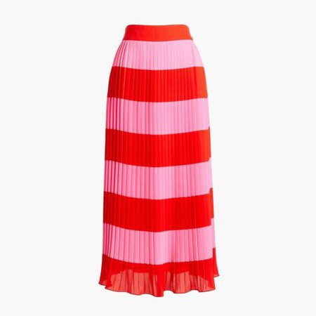 NWT J Crew Women's Pleated midi skirt in striped AL200 Size 2 $89 | eBay