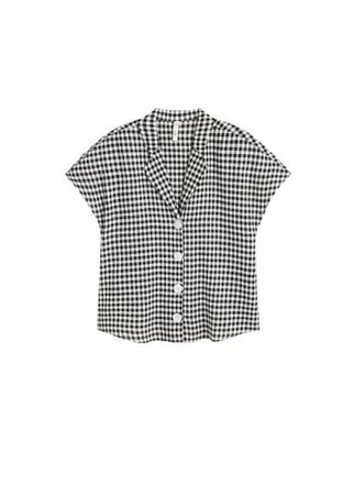 MANGO Camp-collar linen-blend shirt