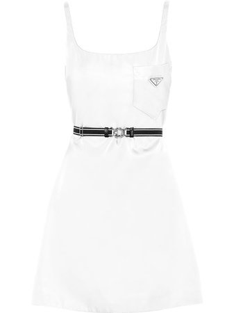 Shop white Prada Re-Nylon sleeveless gabardine dress with Express Delivery - Farfetch