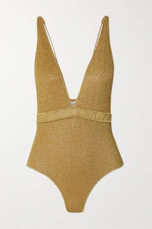 Lumiere Stretch-lurex Swimsuit - Gold