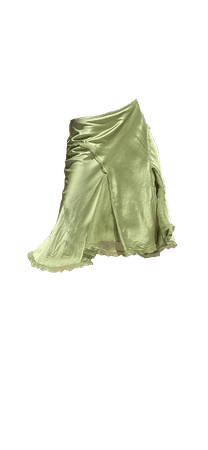 green midi slip skirt