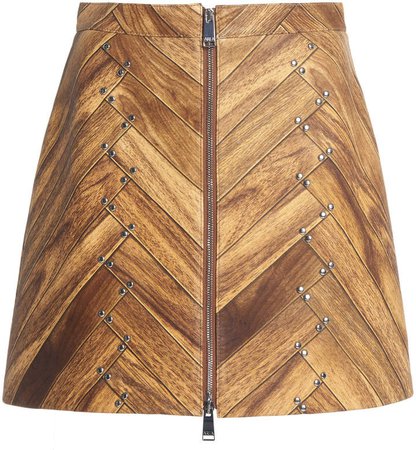 Area Wood Panel-Printed Skirt