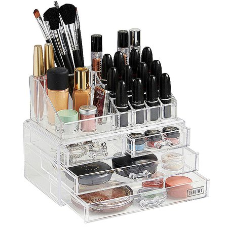 Beautify Clear Acrylic 4 Drawers Cosmetic Makeup Display Storage Table Organiser