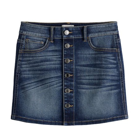 Girls 7-16 & Plus Size SO® Button Front Jean Skirt