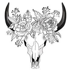 bull with flowers tattoo - Buscar con Google