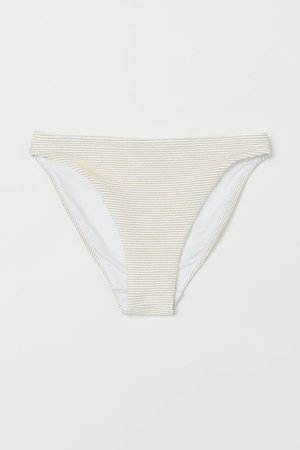 High-leg Bikini Bottoms - White/gold-colored stripes - Ladies | H&M US