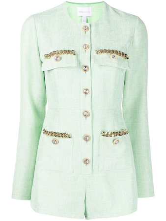 Alice McCall Catalina Long-Sleeve Playsuit - Green