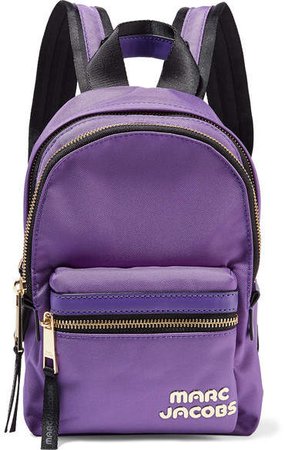 Trek Pack Mini Leather-trimmed Shell Backpack - Purple