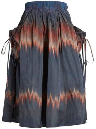 Stella Drawstring Pocket Skirt - Womens - Navy Multi