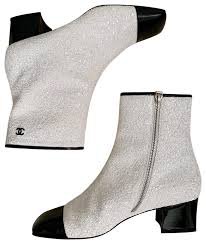 chanel black white boots - Căutare Google