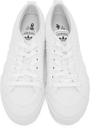 adidas Originals: White Nizza Platform Sneakers | SSENSE