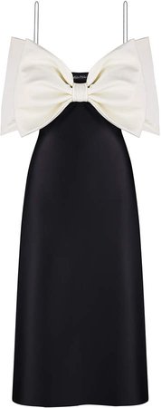 Anna October Bow-Embellished Satin Dress