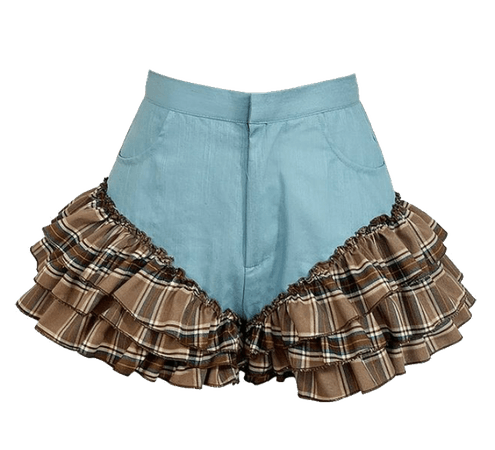 @lollialand- brown plaid shorts