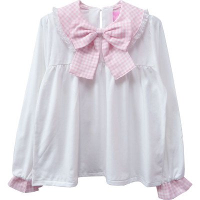pink bow blouse