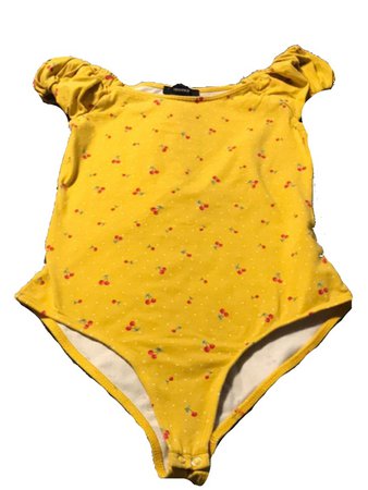 forever 21 yellow cherry Bodysuit png
